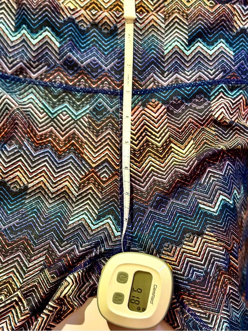 Fabletics Chevron-Print Leggings in Navy Multi - Picture 5 of 9